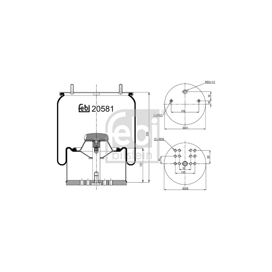 Febi Bilstein 20581 Boot, Air Suspension For Peugeot 205