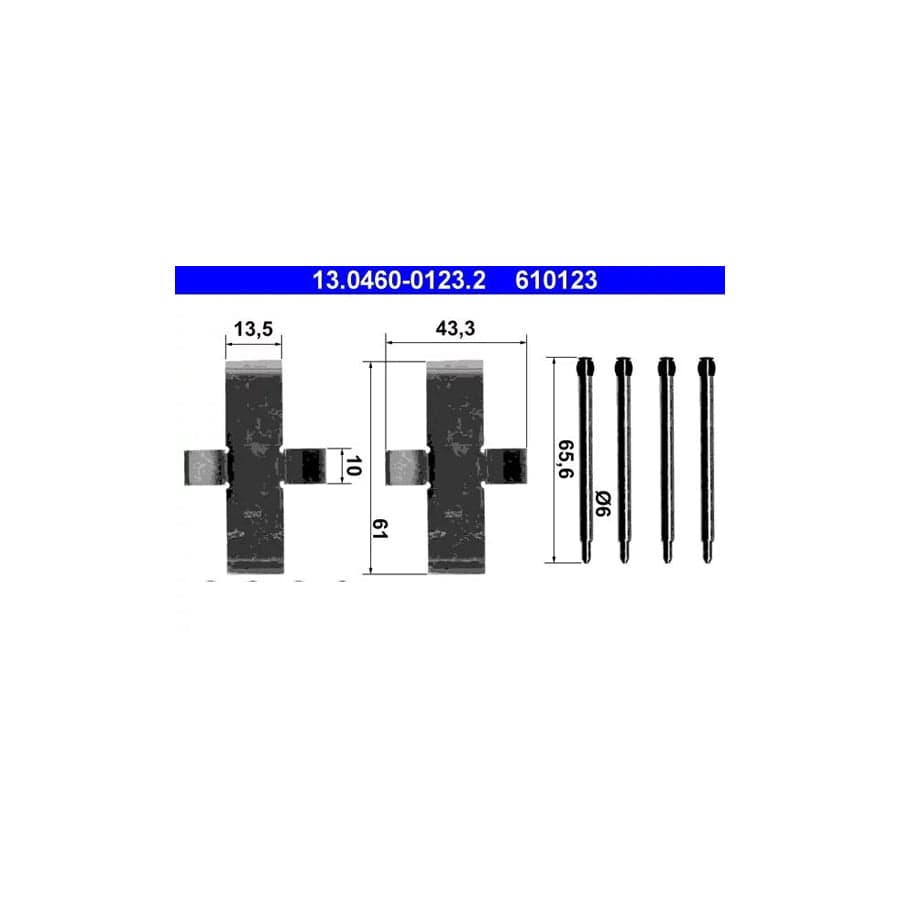 ATE 13.0460-0123.2 Accessory Kit, Disc Brake Pads