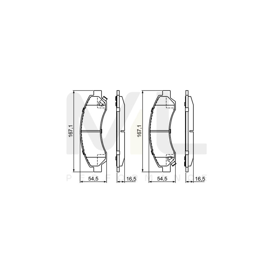 Bosch 0986495391 Brake Pad Set With Acoustic Wear Warning, With Anti-Squeak Plate BP1757 | ML Performance Car Parts