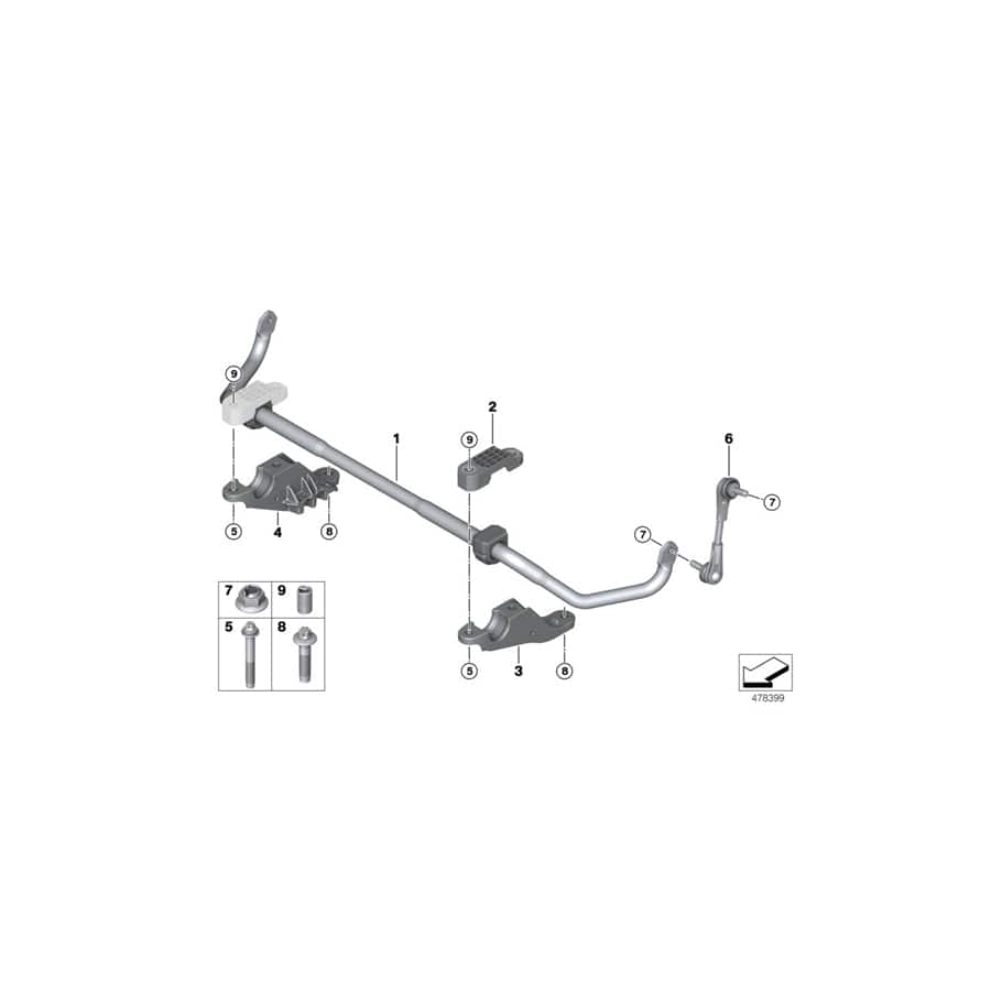 Genuine BMW 31306873475 G15 G16 G30 Stabilizer Front With Rubber Mounting (Inc. M850iX, 840dX & 540dX) | ML Performance UK Car Parts