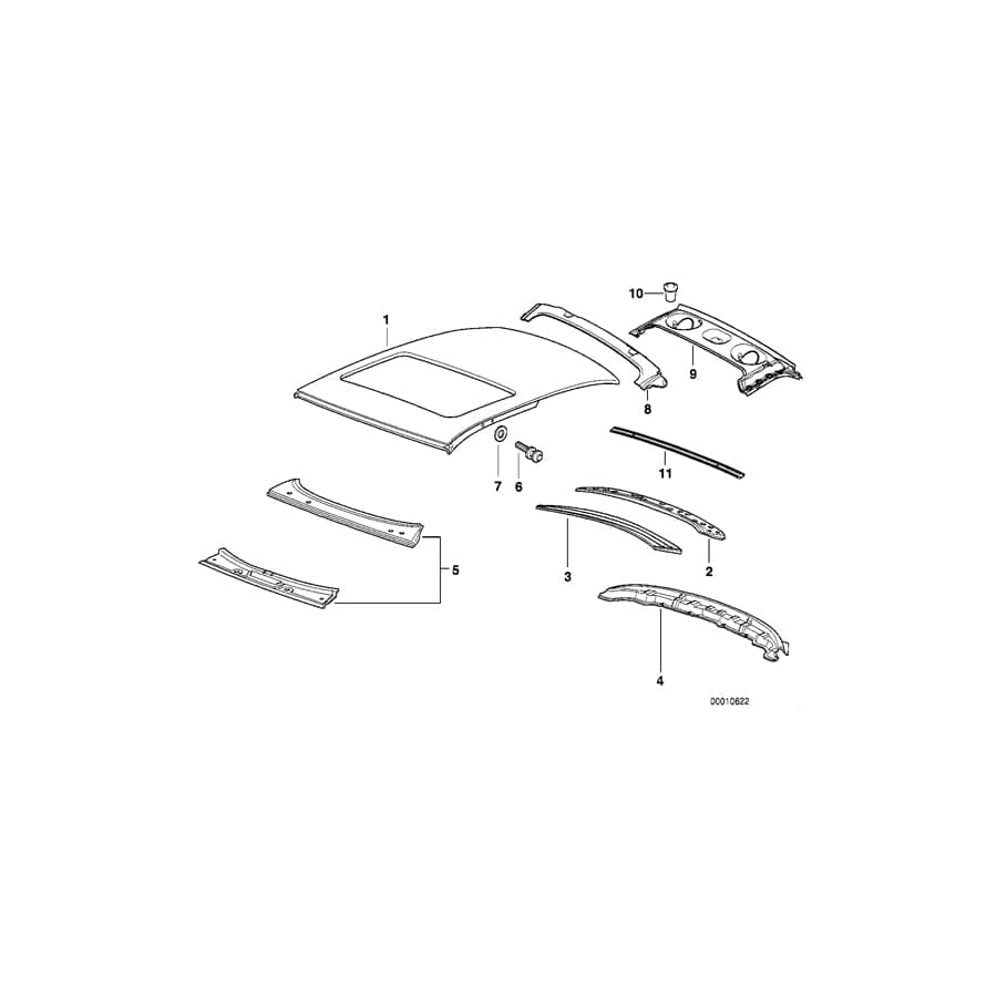 Genuine BMW 41328119759 E36 Rear Window Frame Upper Part (Inc. 320i, 325tds & M3) | ML Performance UK Car Parts