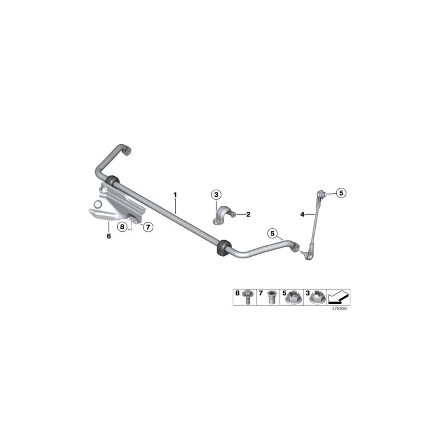 Genuine BMW 31306869291 F36 F30 F32 Stabilizer Front With Rubber Mounting (Inc. 230i, 218d & 420d) | ML Performance UK Car Parts