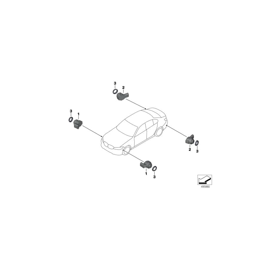 Genuine BMW 66209472261 G20 G21 Ultrasonic Transducer Sparkling Storm WC07 (Inc. 330iX, 330e & M340i) | ML Performance UK Car Parts