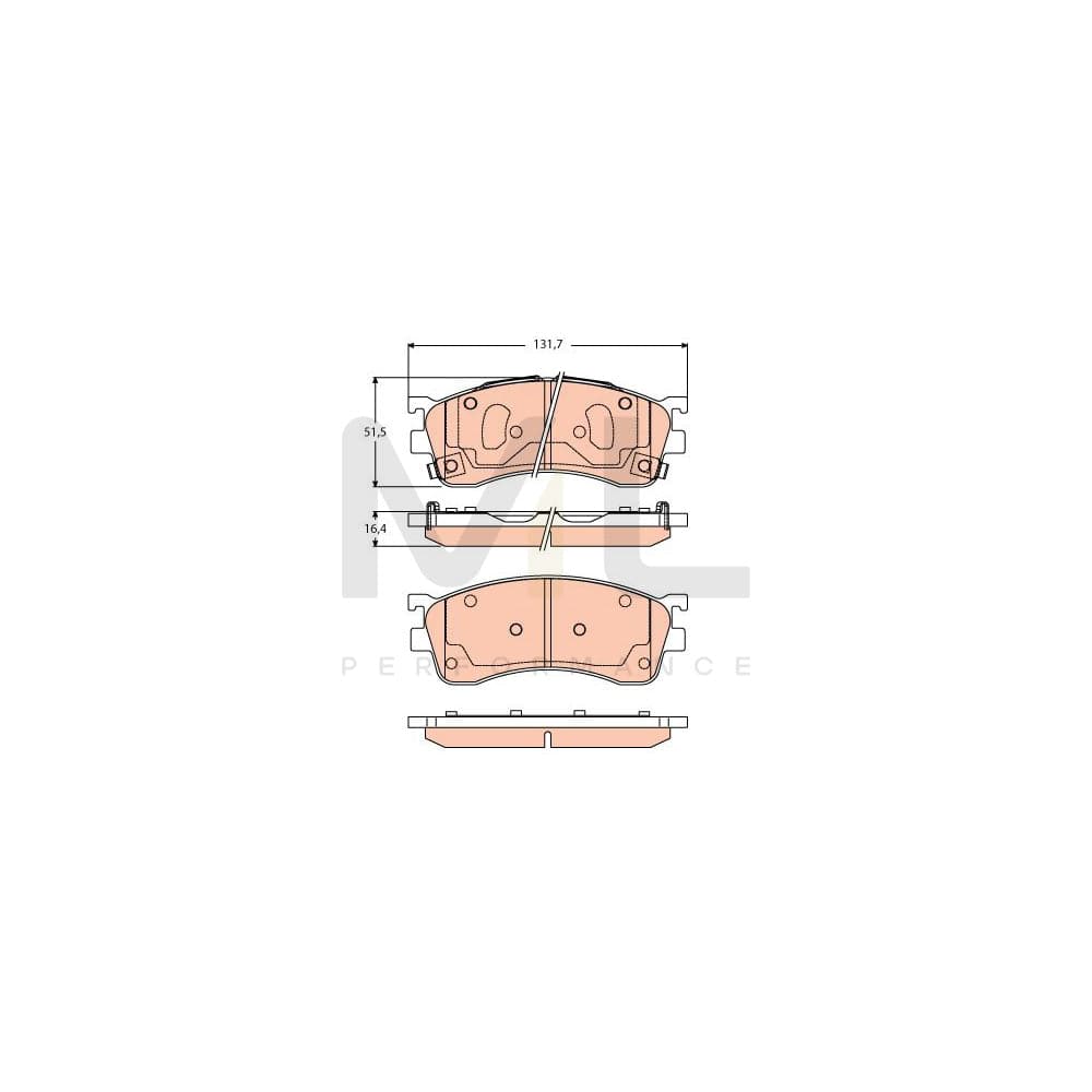 TRW Gdb3304 Brake Pad Set For Mazda 626 With Acoustic Wear Warning | ML Performance Car Parts