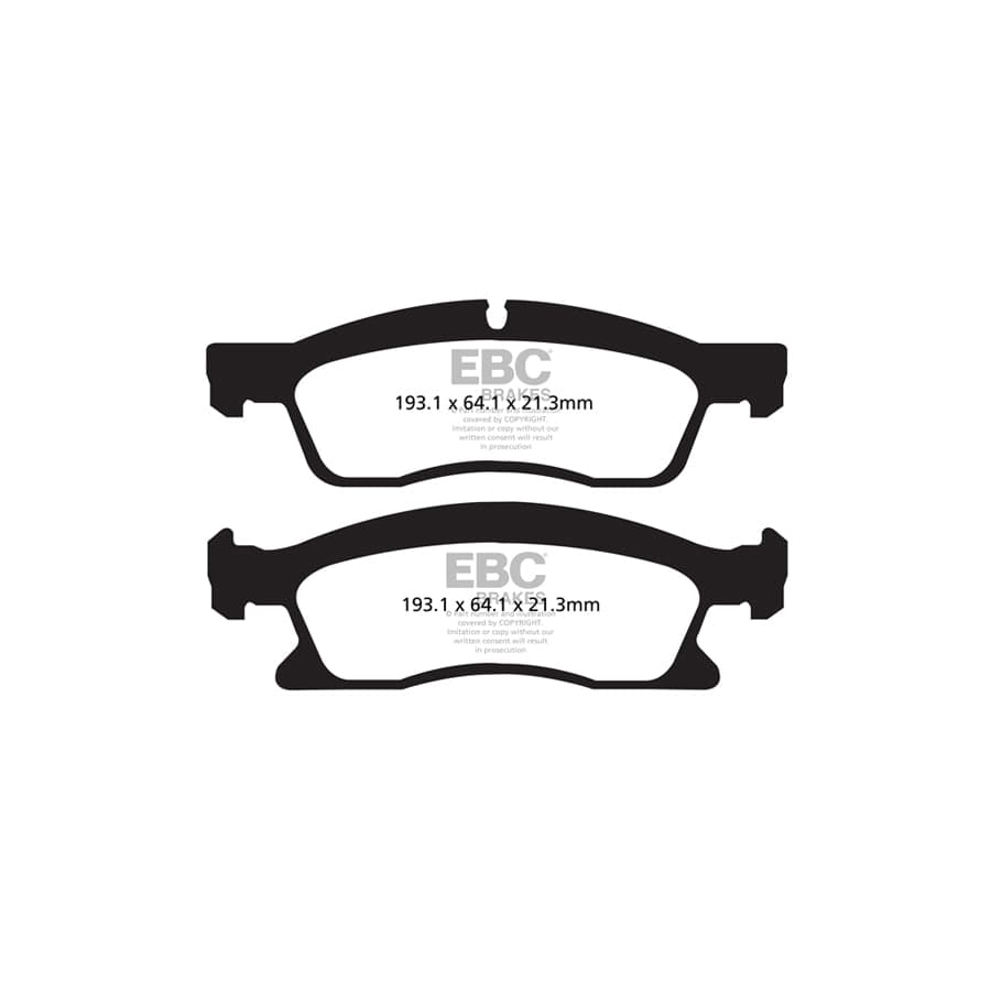 EBC PD01KF1872 Dodge Durango Greenstuff Front Brake Pad & Plain Disc Kit  - ATE Caliper 2 | ML Performance UK Car Parts