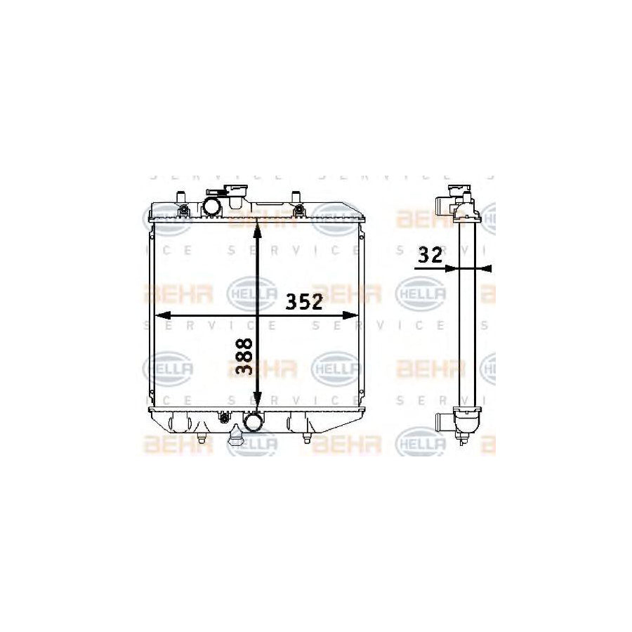 Hella 8MK 376 708-281 Engine Radiator For Daihatsu Charade