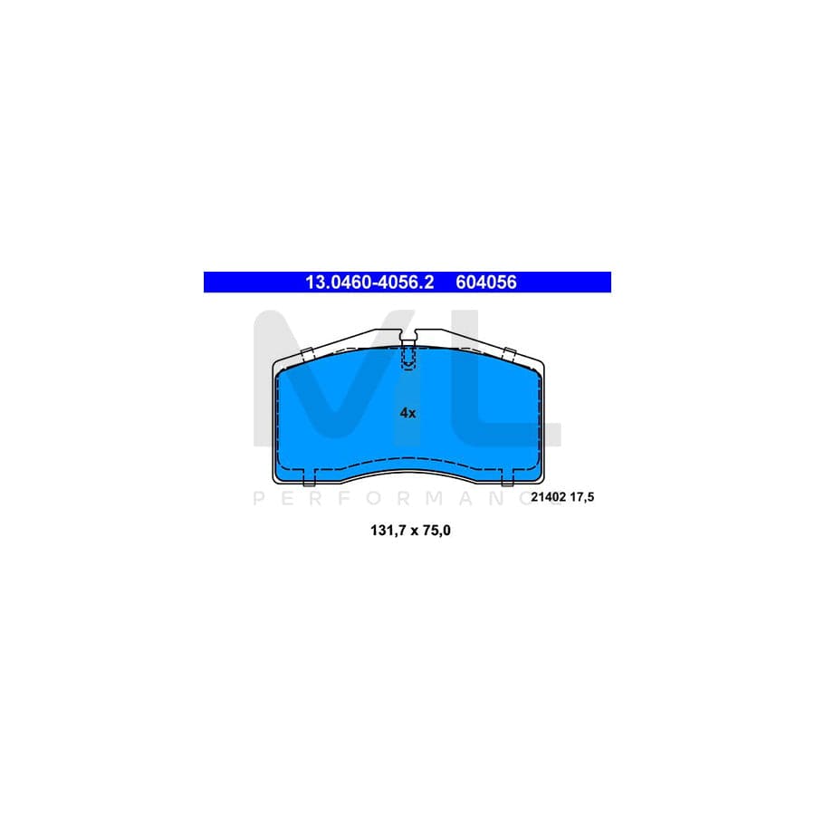 ATE 13.0460-4056.2 Brake pad set excl. wear warning contact, prepared for wear indicator | ML Performance Car Parts