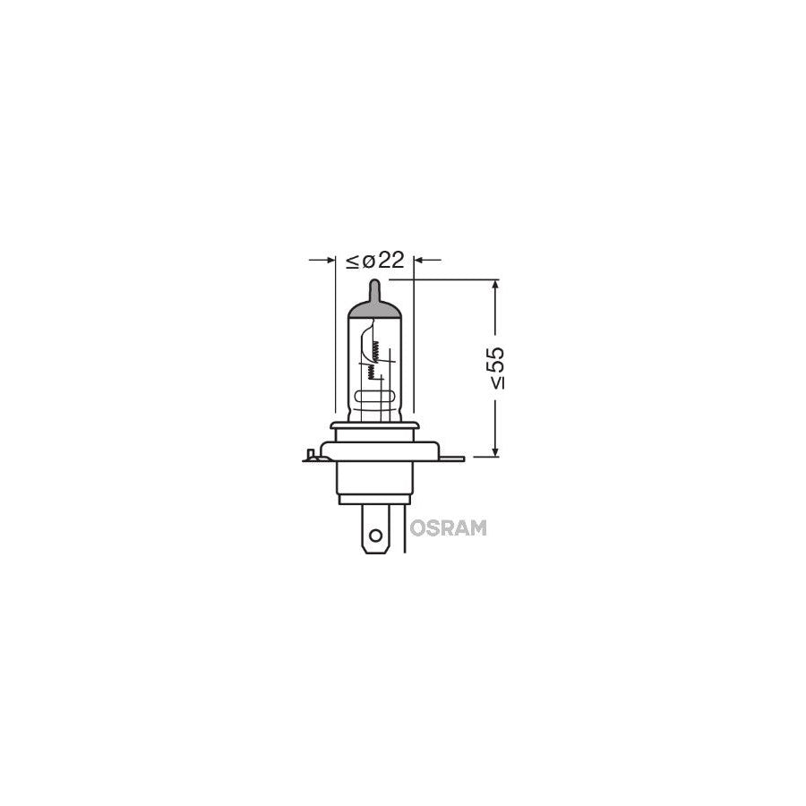 OSRAM SUPER BRIGHT H1 12V 100W PX14.5s NON standard H1 base