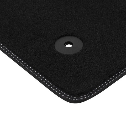 GENUINE FORD 2535638 FOCUS VELOUR FLOOR MATS FRONT, BLACK WITH GREY STITCHING | ML Performance UK