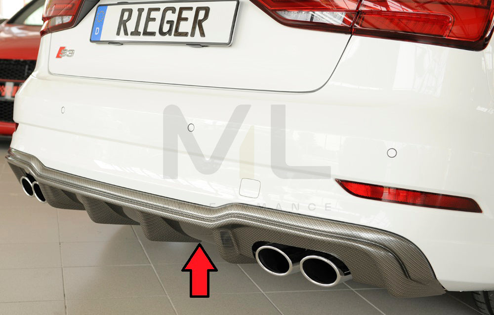 Rieger 00099615 Audi 8V S3 Rear Diffuser 1 | ML Performance UK Car Parts