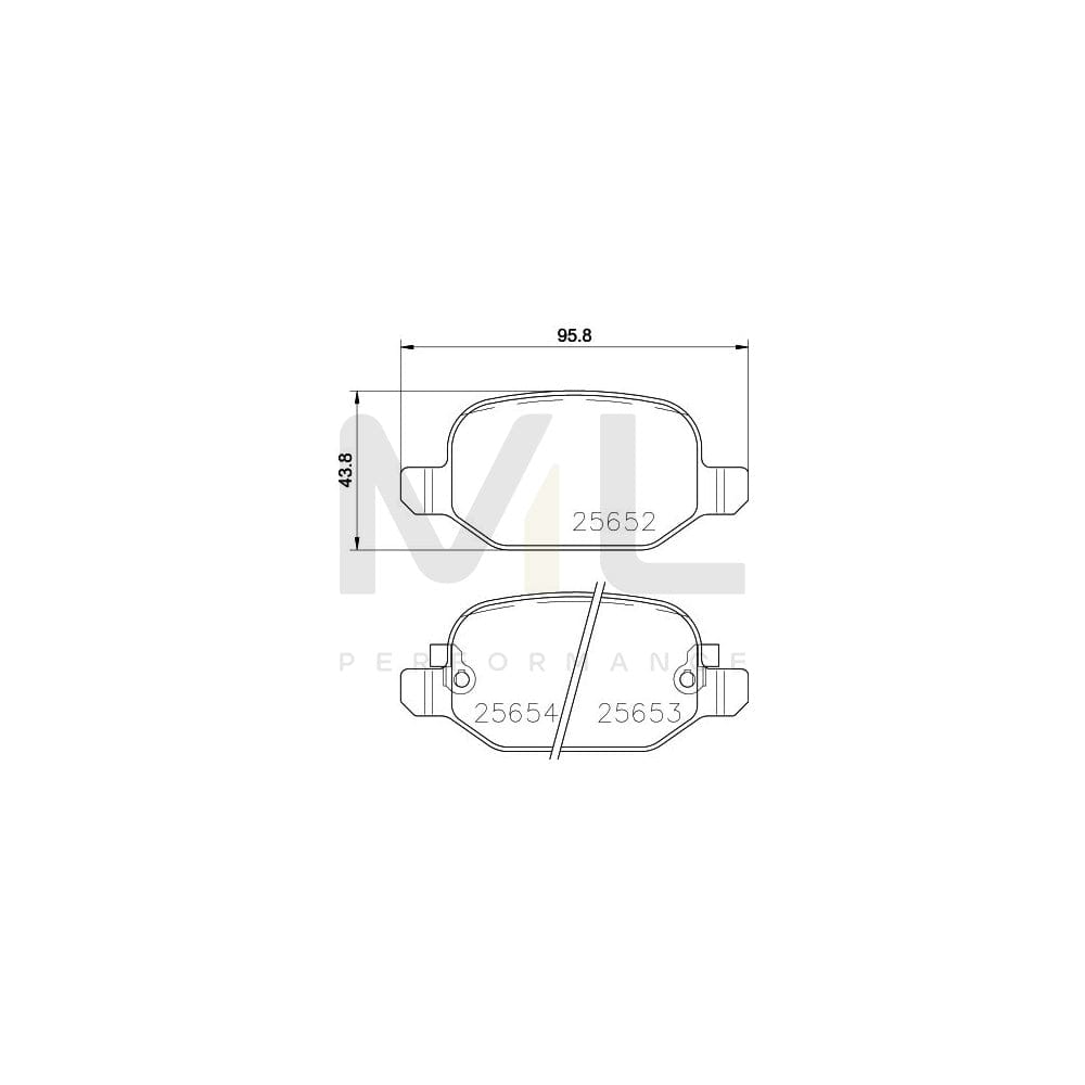 Hella 8DB 355 020-761 Brake Pad Set For Fiat 500L (351, 352) With Acoustic Wear Warning | ML Performance Car Parts