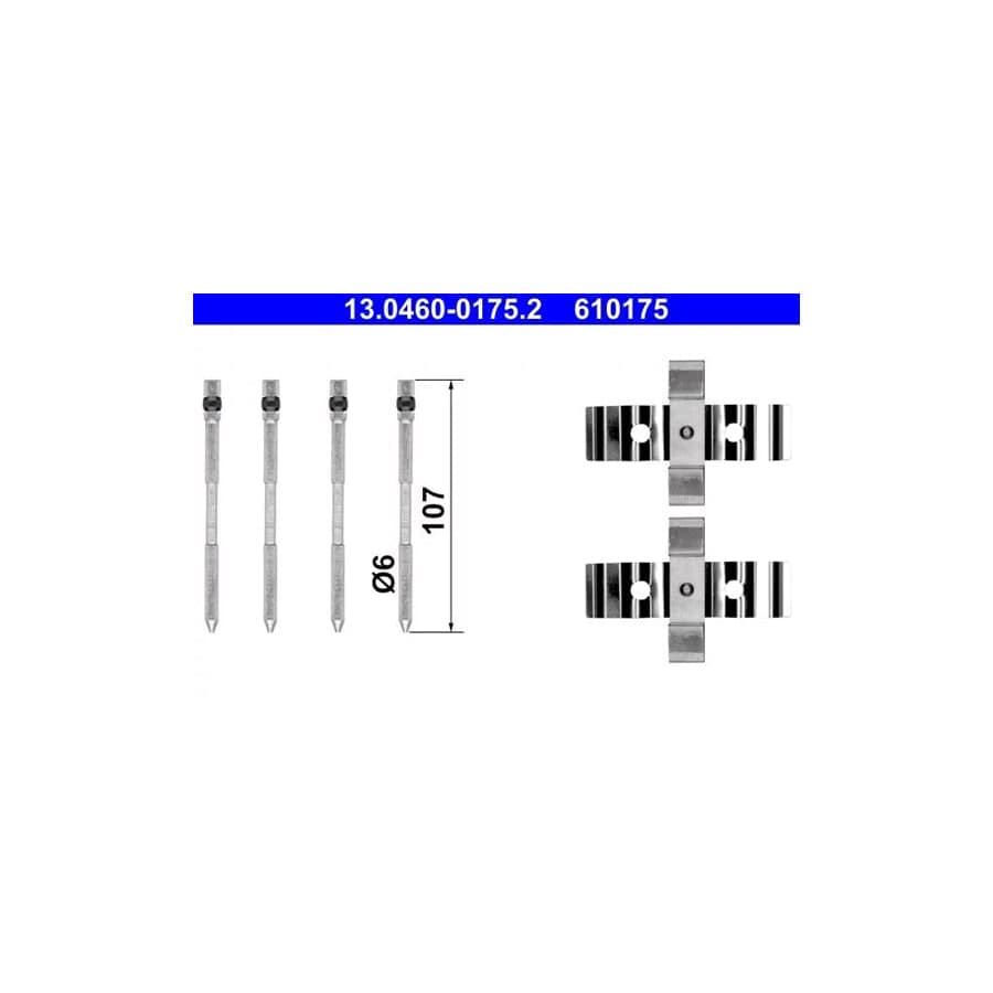 ATE 13.0460-0175.2 Accessory Kit, Disc Brake Pads For Alfa Romeo Mito (955)