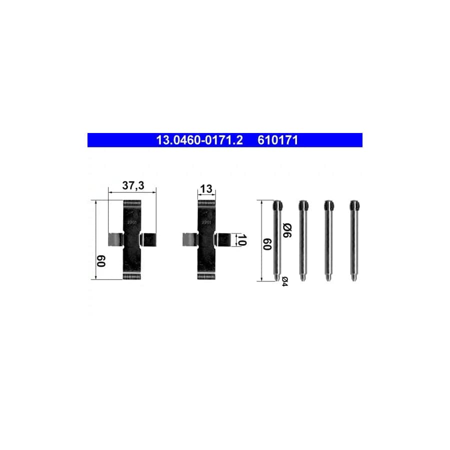 ATE 13.0460-0171.2 Accessory Kit, Disc Brake Pads