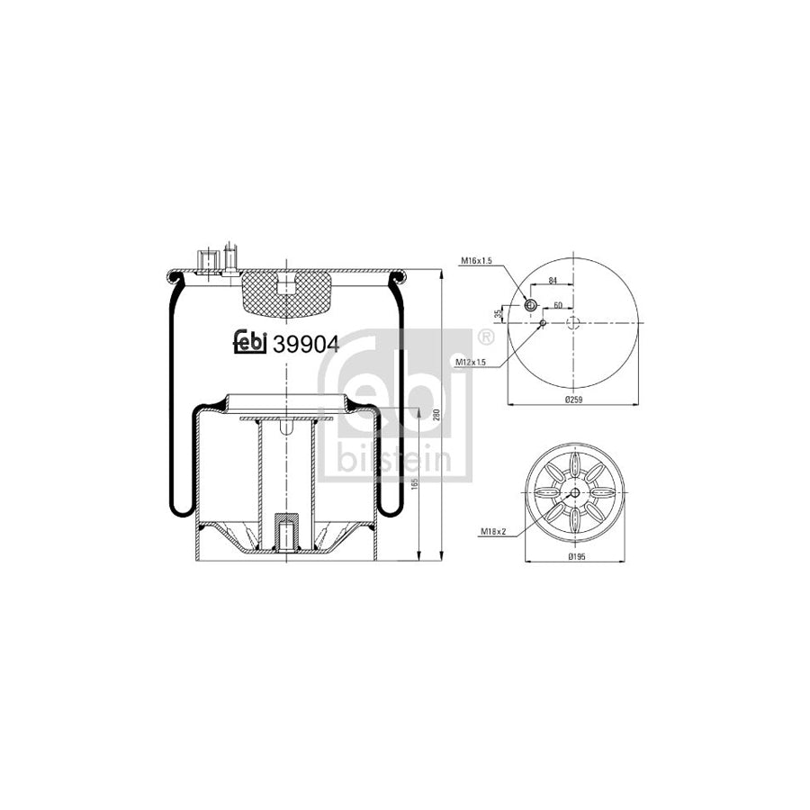 Febi Bilstein 39904 Boot, Air Suspension