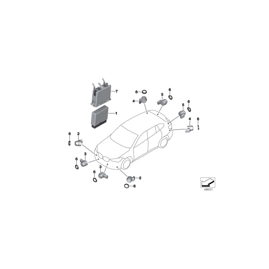 Genuine BMW 66209398991 F48 Ultrasonic Sensor, Jucaro Beige WC2S (Inc. X1 16d, X1 20d & X1 20i) | ML Performance UK Car Parts