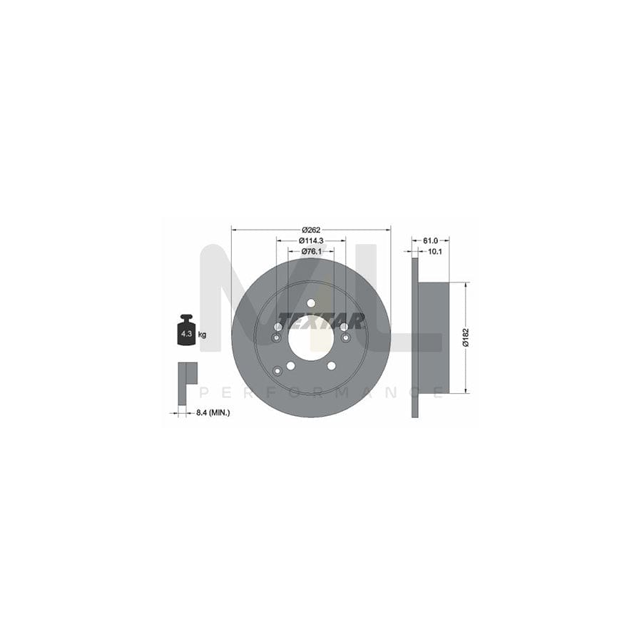 TEXTAR PRO 92156803 Brake Disc Solid, Coated, without wheel hub, without wheel studs | ML Performance Car Parts