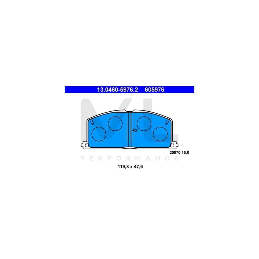 ATE 13.0460-5976.2 Brake pad set excl. wear warning contact, not prepared for wear indicator | ML Performance Car Parts