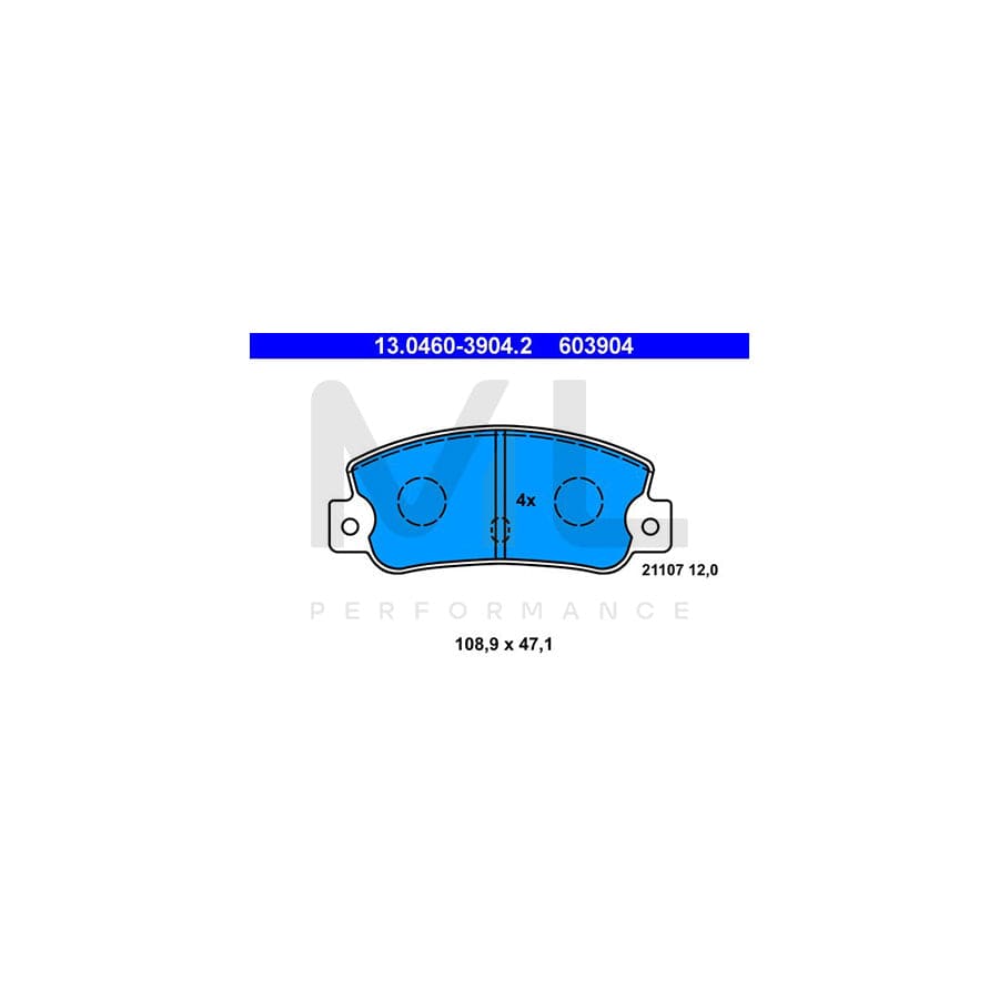 ATE 13.0460-3904.2 Brake pad set for FIAT Croma I Hatchback (154) excl. wear warning contact | ML Performance Car Parts