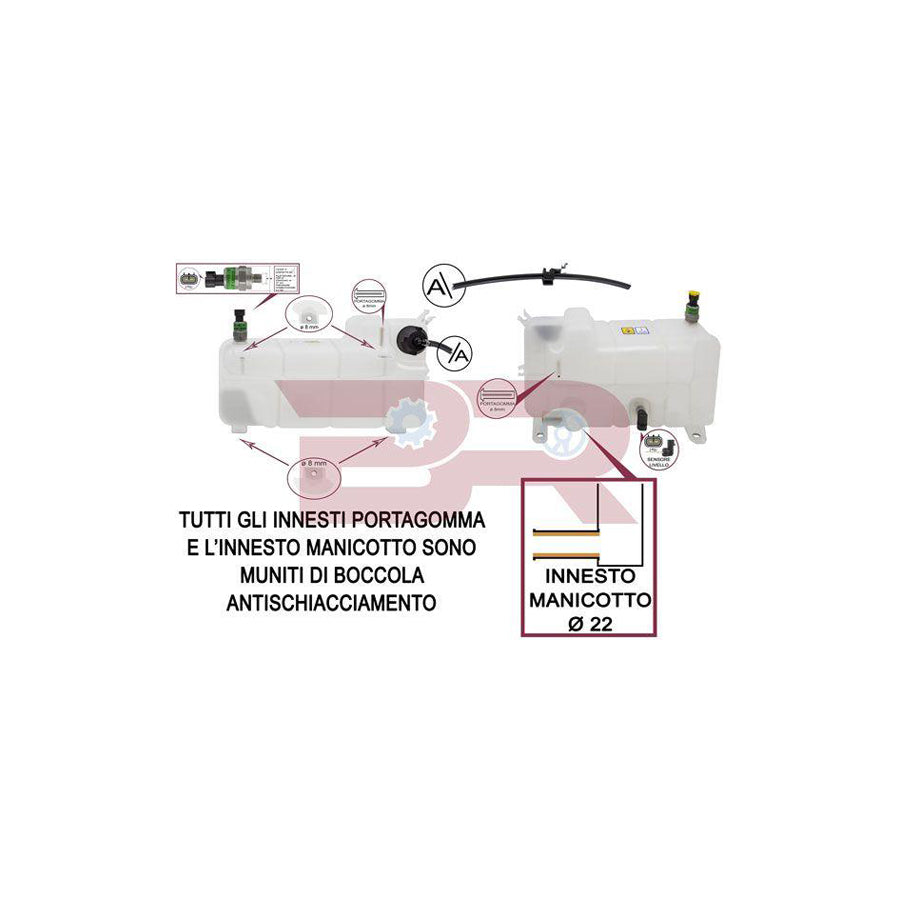 Botto Ricambi BRAC6607 Coolant Expansion Tank For Iveco Daily