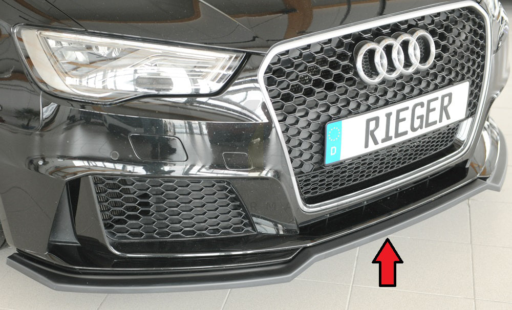 Rieger 00056828 Audi 8V RS3 Front Splitter 1 | ML Performance UK Car Parts