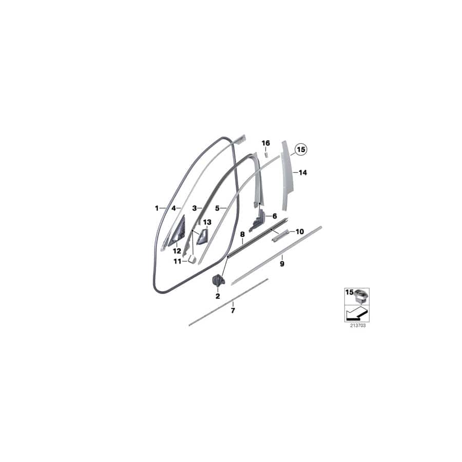 Genuine BMW 51337182279 F11 F10 Seal, End Panel, B-Column, Left (Inc. 523i, 530i & 530dX) | ML Performance UK Car Parts