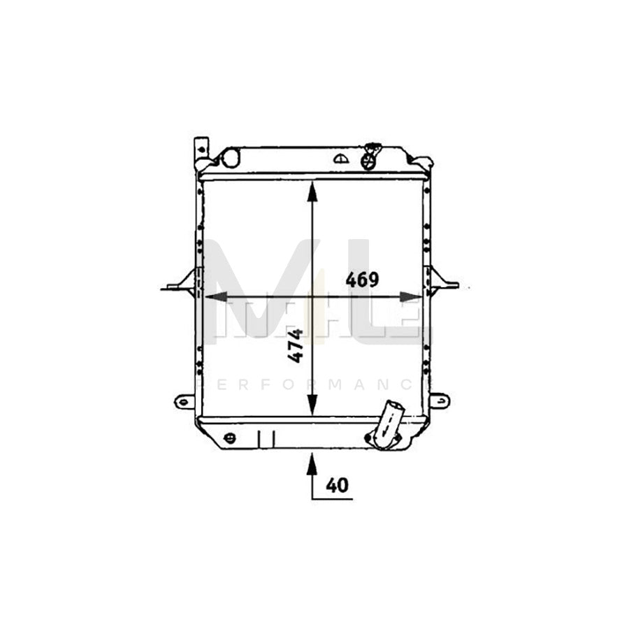 MAHLE ORIGINAL CR 724 000P Engine radiator for NISSAN Cabstar E Platform / Chassis (TL_, VL_) with frame, Brazed cooling fins, Aluminium | ML Performance Car Parts