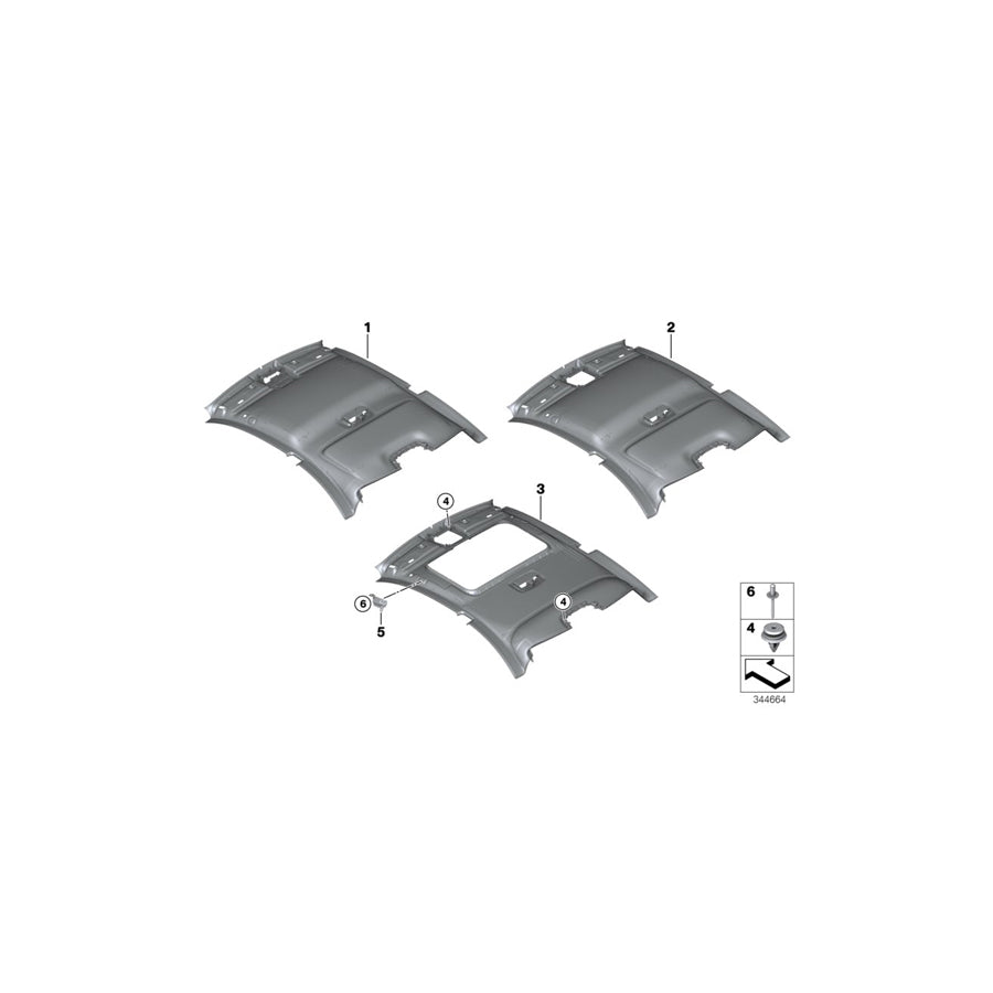 Genuine BMW 51448063148 F22 F87 Headlining, Lift-Up & Slide-Back Sunroof ANTHRAZIT (Inc. M2, 230iX & M235i) | ML Performance UK