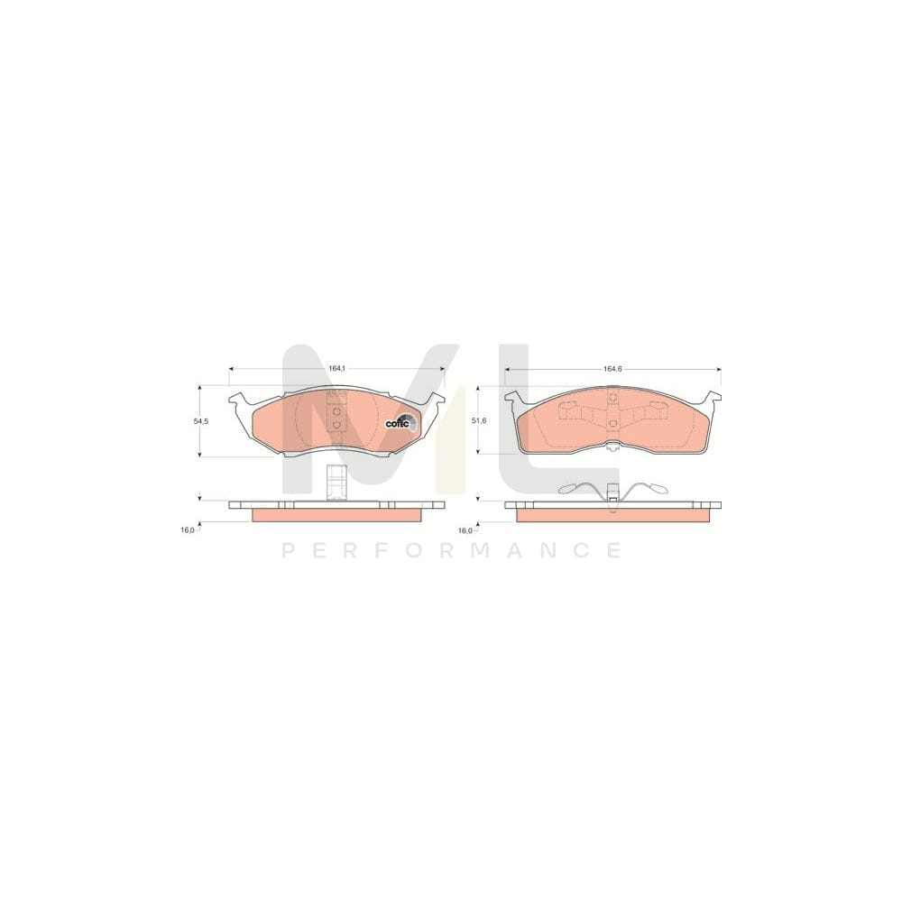 TRW Cotec Gdb1236 Brake Pad Set Not Prepared For Wear Indicator | ML Performance Car Parts