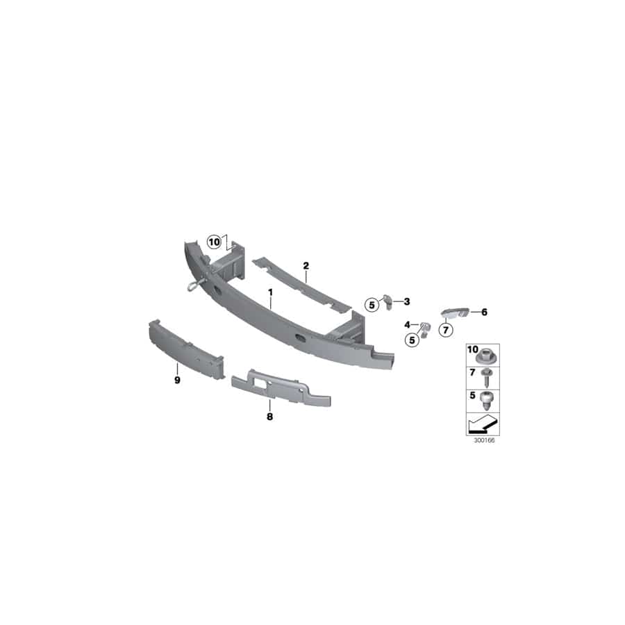 Genuine BMW 51117185488 E63 E64 Carrier, Bumper Front (Inc. 650i, 635d & 630i) | ML Performance UK Car Parts