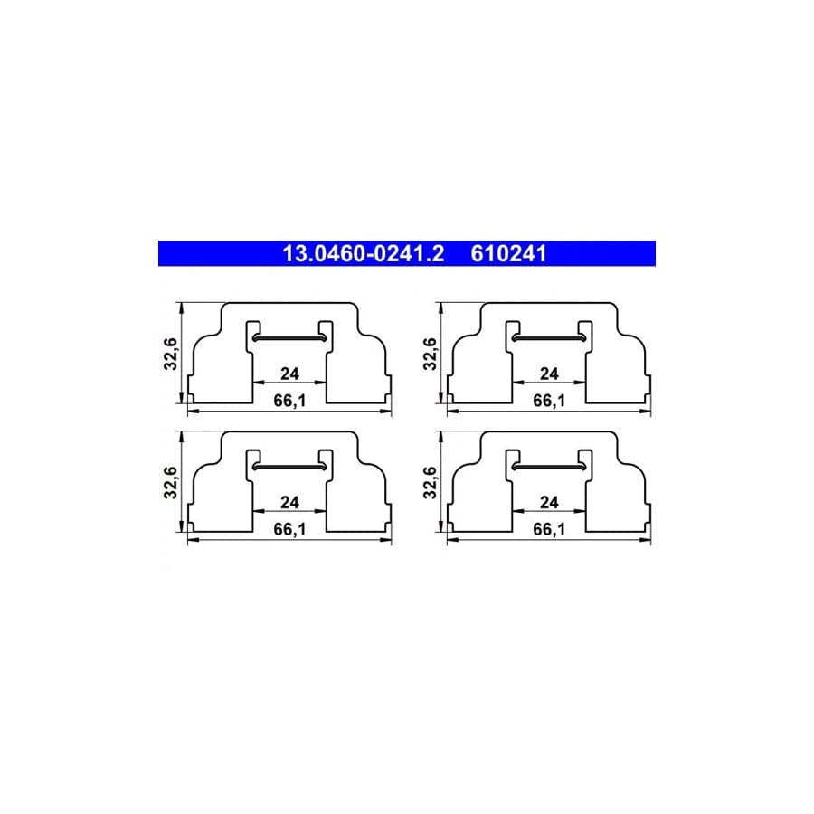 ATE 13.0460-0241.2 Accessory Kit, Disc Brake Pads