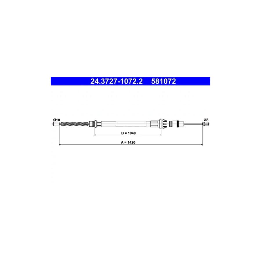 ATE 24.3727-1072.2 Hand Brake Cable