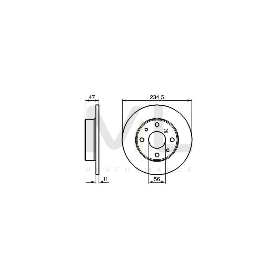 BOSCH 0 986 478 500 Brake Disc for DAIHATSU CHARADE Solid, Oiled | ML Performance Car Parts