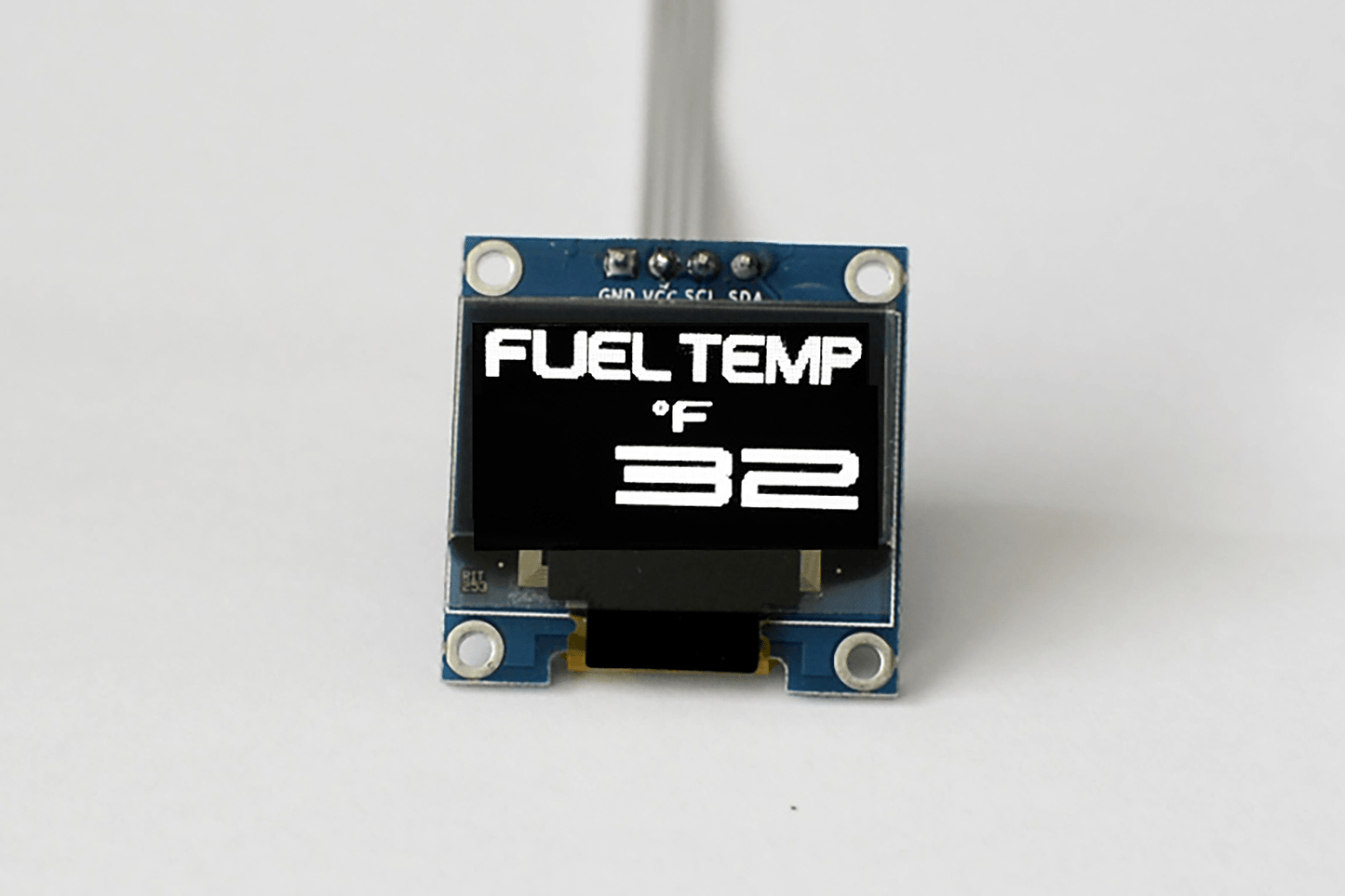 Zada Tech Oled Digital Single Fuel Temperature Gauge (Fahrenheit) // Extra Large Digits // Incl. Sensor