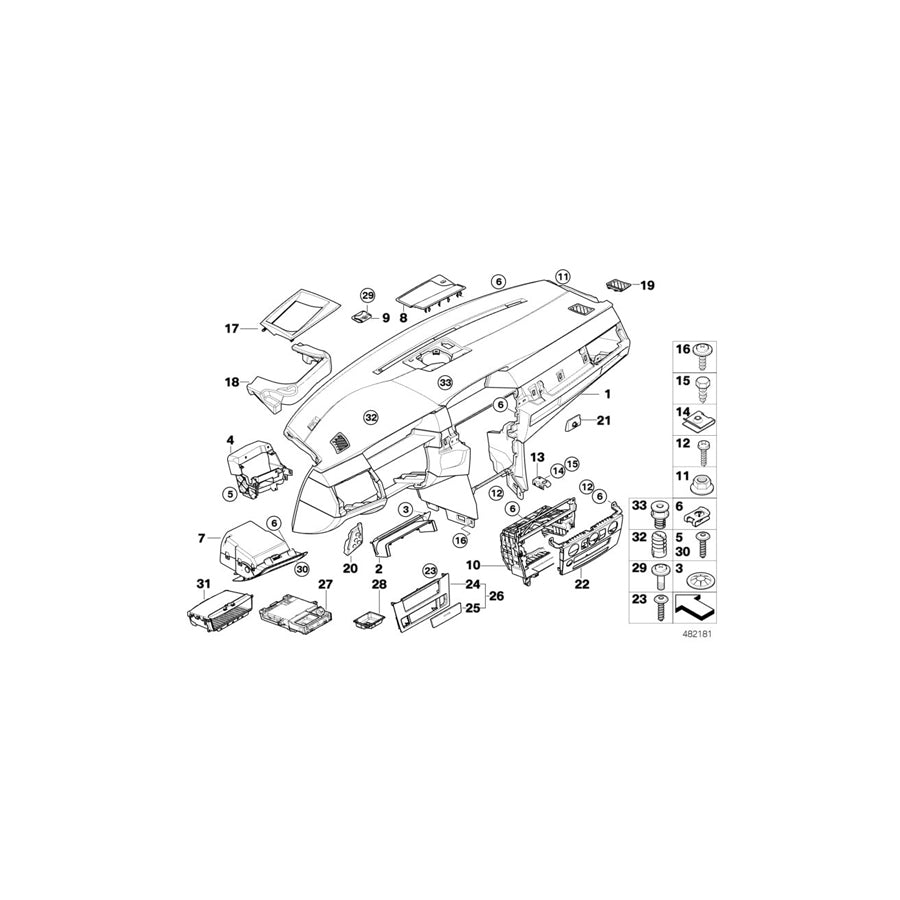 Genuine BMW 51458045228 E60 E61 Cover Panel Dashboard Al Shadow Middle (Inc. M5) | ML Performance UK