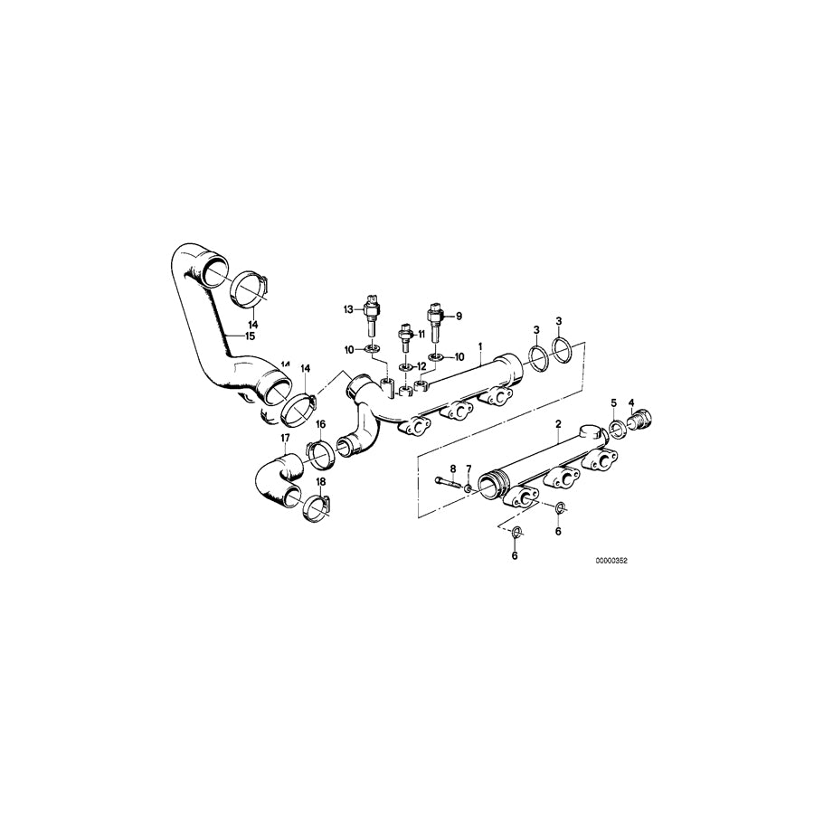 Genuine BMW 11531310623 E28 E24 Radiator Line (Inc. M635CSi, M5 & M6) | ML Performance UK Car Parts