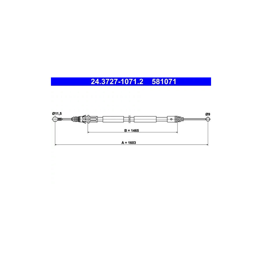 ATE 24.3727-1071.2 Hand Brake Cable