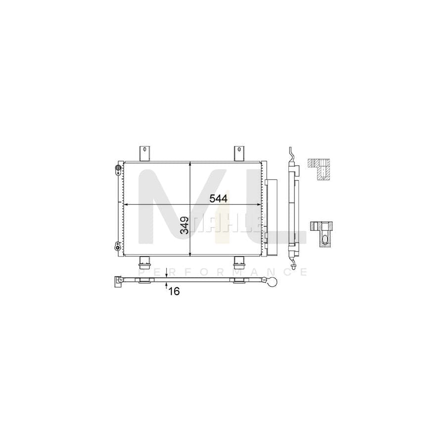 MAHLE ORIGINAL AC 456 000S Air conditioning condenser for SUZUKI Swift III Hatchback (MZ, EZ) with dryer | ML Performance Car Parts
