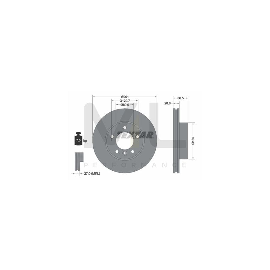 TEXTAR 92140200 Brake Disc Internally Vented, without wheel hub, without wheel studs | ML Performance Car Parts