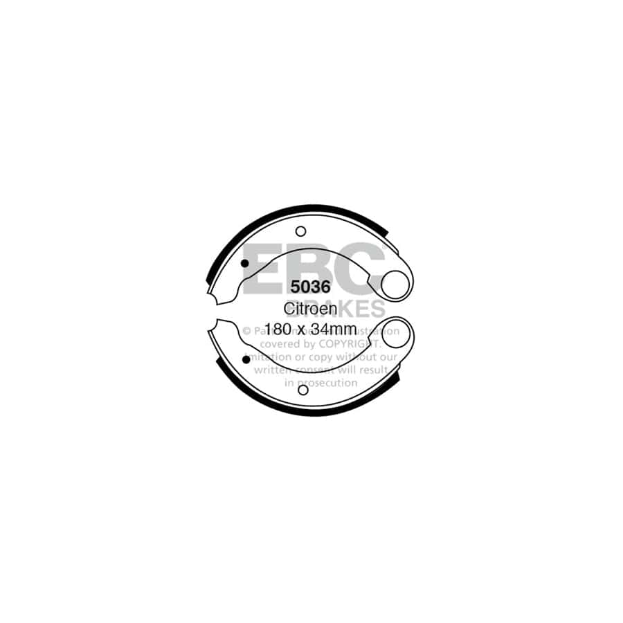 EBC 5036 Citroen Rear Brake Shoes 1 | ML Performance UK Car Parts