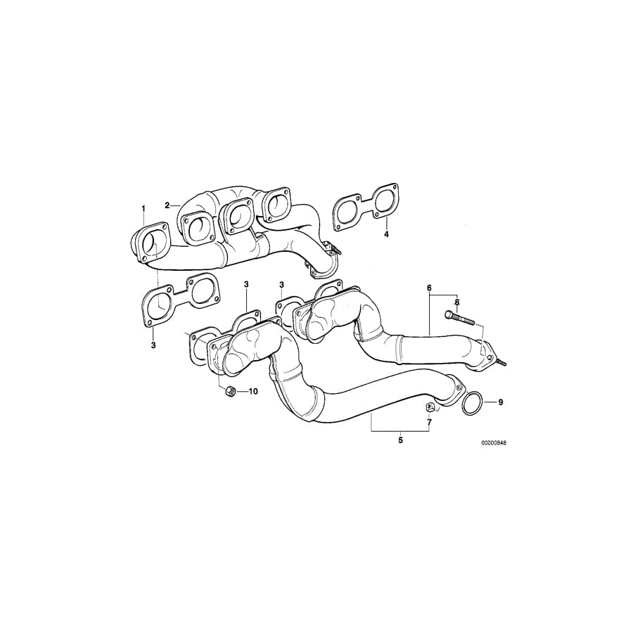 Genuine BMW 11621439928 E39 E52 E38 Exhaust Manifold ZYL.1+3 (Inc. 730iL, 730i & 540iP) | ML Performance UK Car Parts