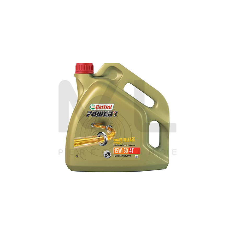 Castrol Power1 15W-50 4T Motorcycle 4 Stroke - 4Ltr Engine Oil ML Performance UK ML Car Parts