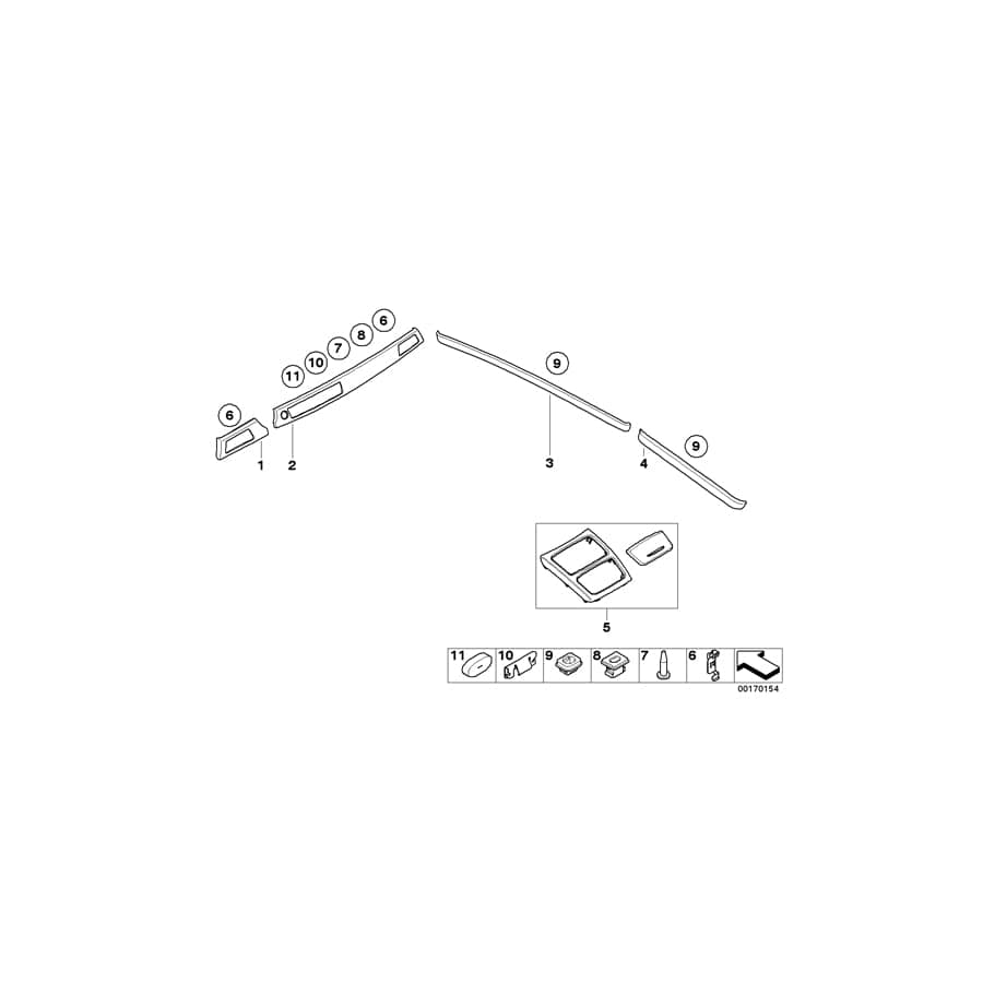 Genuine BMW 51428036703 E90 E90 Decorative Strip, Door Rear Left CARBON SCHWARZ (Inc.  & M3) | ML Performance UK Car Parts