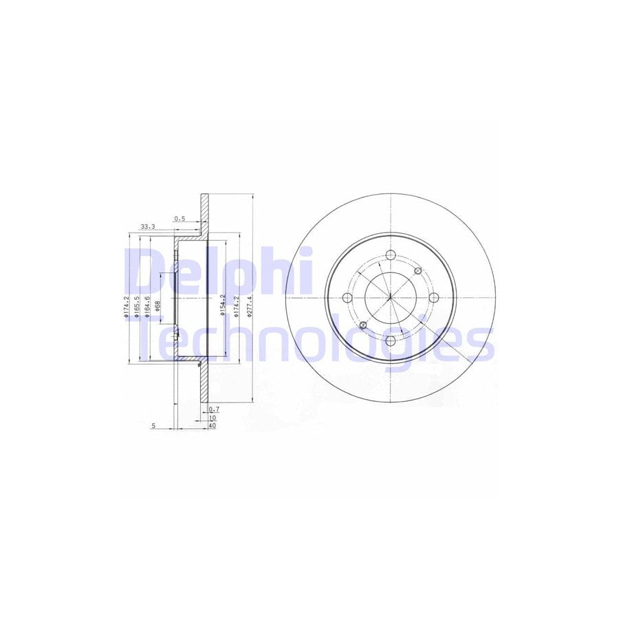 Delphi Bg3764 Brake Disc For Nissan Primera