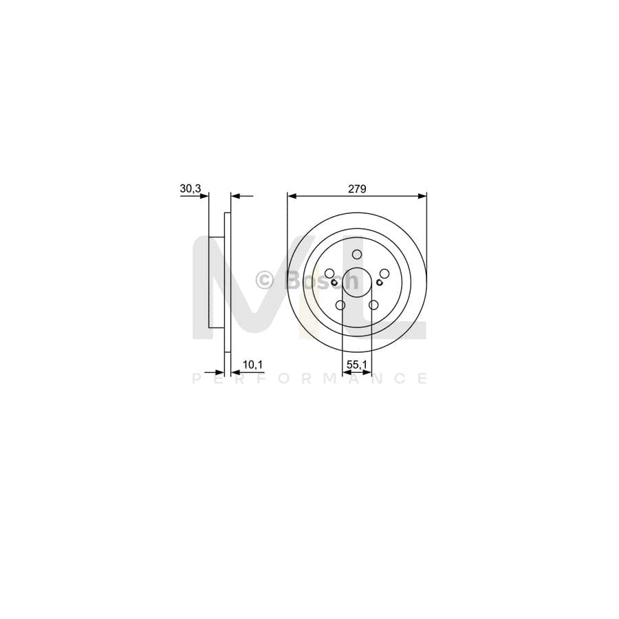 BOSCH 0 986 479 D35 Brake Disc Internally Vented, Solid, Oiled | ML Performance Car Parts