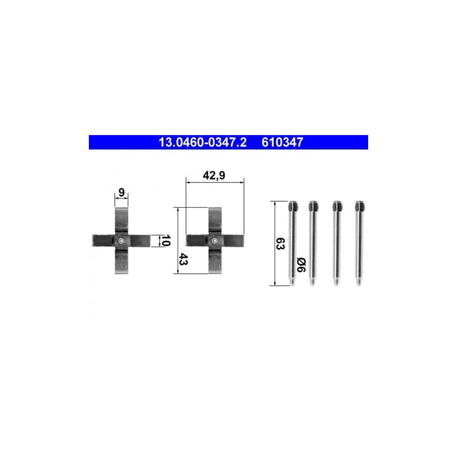 ATE 13.0460-0347.2 Accessory Kit, Disc Brake Pads