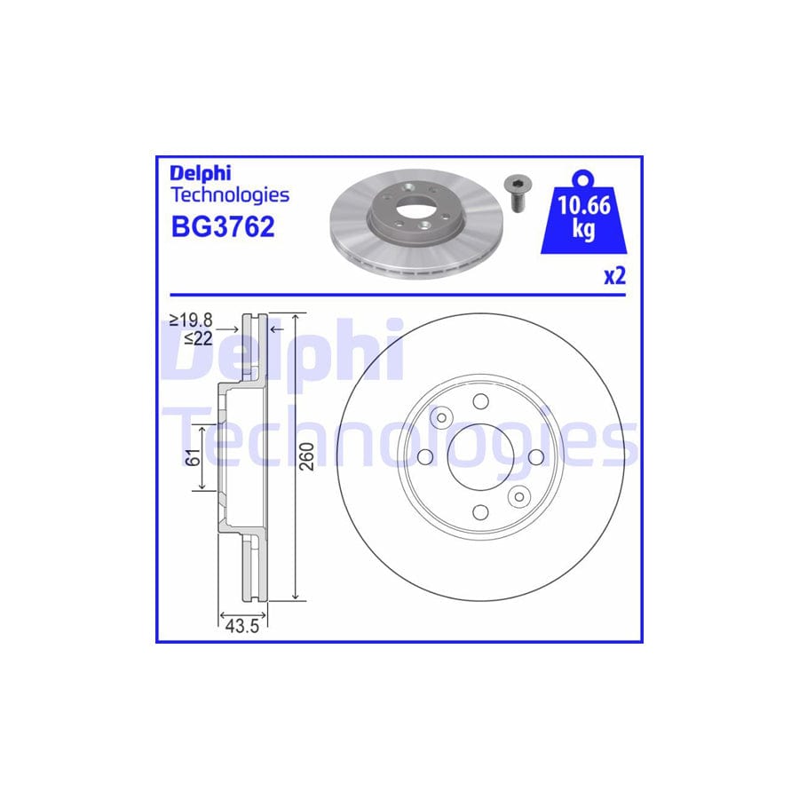 Delphi Bg3762 Brake Disc