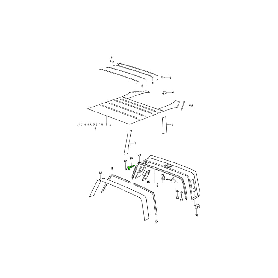 Genuine Porsche Plastic Rivet For Targa Seal Porsche 911 74-89 / 964 Targa | ML Performance UK Car Parts