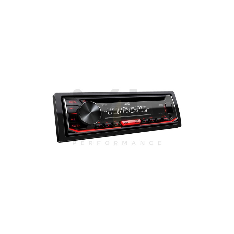 JVC KD-T402 Car stereo CD/USB, 1 DIN, AOA 2.0, LCD, 12V, AAC, FLAC, MP3, WAV, WMA, with remote control | ML Performance Car Parts