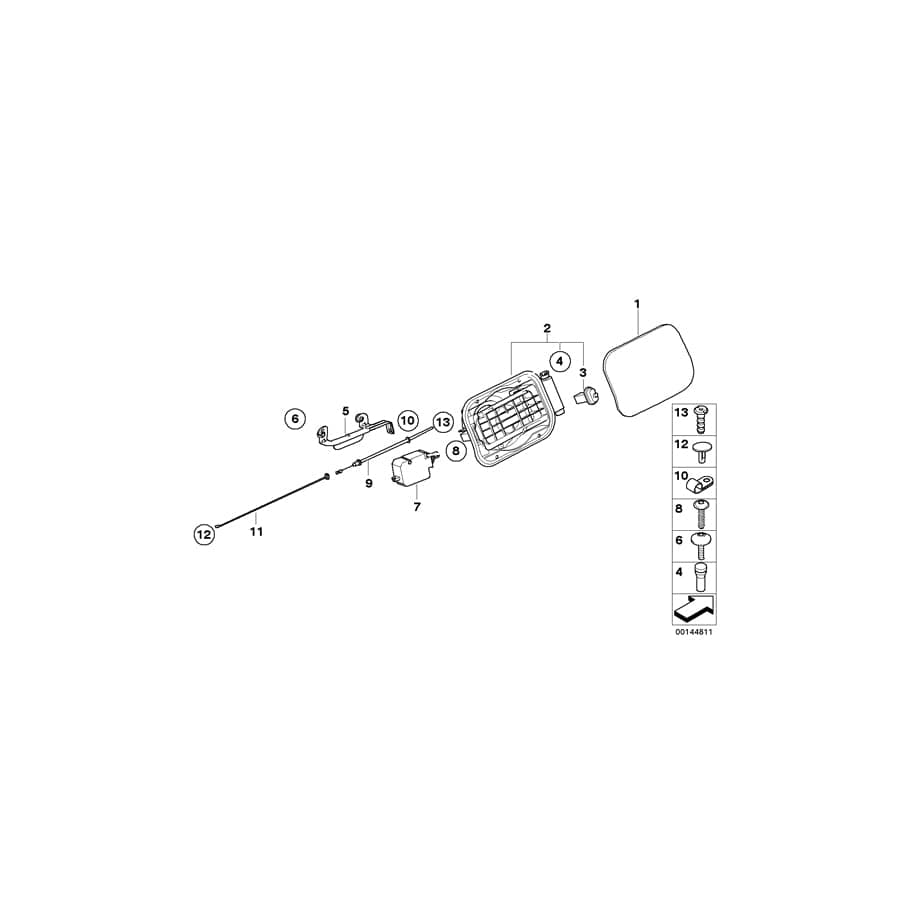 Genuine BMW 67116985878 E60 E61 Filler Flap Actuator (Inc. 530i, 525d & 520d) | ML Performance UK Car Parts