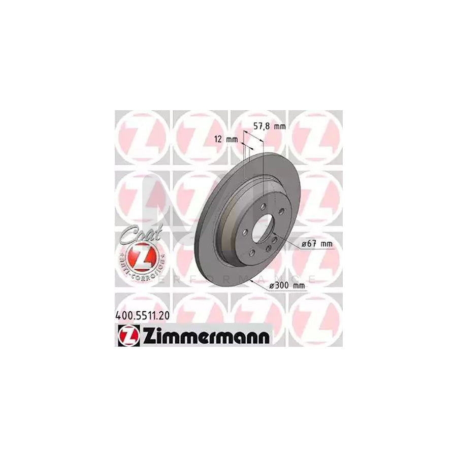 ZIMMERMANN COAT Z 400.5511.20 Brake Disc Solid, Coated, High-carbon | ML Performance Car Parts